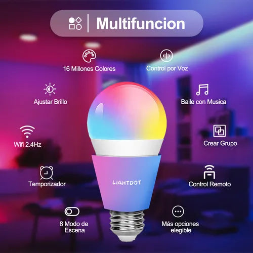 4 Pcs Foco LED Inteligente RGBCW E27 9W Cozylife Alexa Google Siri Android